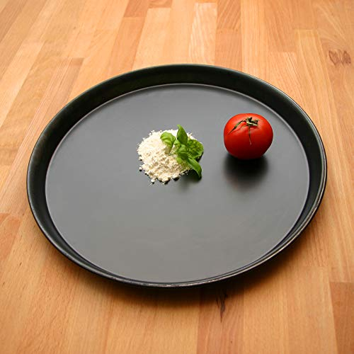 GRÄWE 10er Set Pizza Backblech Ø 26 cm, rund, Pizzablech aus Blaublech, hitzebeständig bis 400 °C, unbeschichtet, Made in Germany