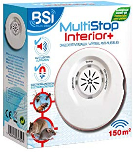 BSI - Répulsif Ultrasons Et Electromagnétique - Contre Les Insectes Et Rongeurs - Couvre Une Surface Intérieure Jusqu'à 150m² - Adapté Aux Moustiques Tigres, Blanc