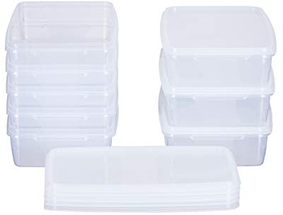 MiraHome Gefrierdosen 8x1L rechteckig durchsichtig – Vorratsdosen mit Deckel luftdicht – Transparente Frischhaltedosen – Aufbewahrungsbox Küche für Mealprep & Organisation – Austrian Quality