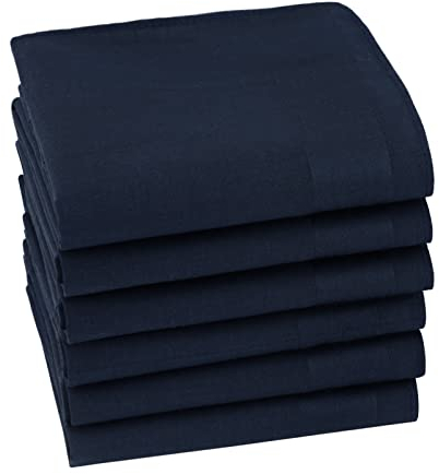 HOULIFE Herren Taschentücher - Stofftaschentücher Damen, Einfarbige Taschentücher Stoff aus Reiner 60S Baumwolle für Alltagsgebrauch Hochzeit, 40x40cm/16x16’’ (Dunkelblau, 6 Stücke)