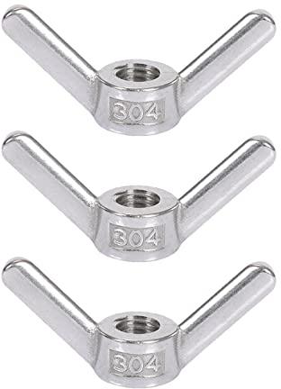 3 Pcs M10 Wing Nuts Stainless Steel Butterfly Nuts Fasteners Parts Screws for Industrial Machines and Systems Electronic Devices