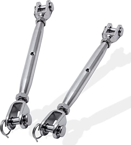 Suiwotin 2 pezzi 5/16 (M8) tenditore in acciaio inox ganascia e ganascia tenditore sartiame vite, corpo chiuso ganascia tenditore per grado marino
