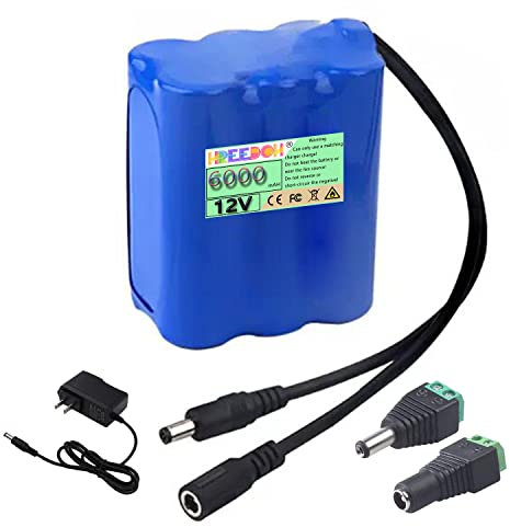 FREEDOH Paquete Batería Litio de 12V CC 10AH 15AH 20AH 30AH Paquete Batería Iones Litio Recargable Batería Polímero Litio Portátil Potente Adecuada para Equipos de Suministro Energía 12 V,12v 6ah