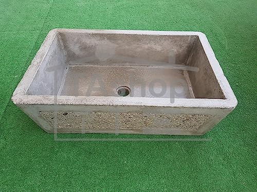 Fregadero artesanal de hormigón, mide 60 x 40 x 18 cm
