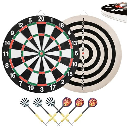 HelaCueil 37 cm Dartscheibe, 1 cm dick, mit 6 Darts