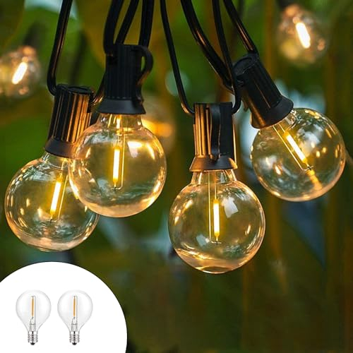 taiyongkang Catena Luci da Esterno Giardino Collegabile - G40 15M 50Ft 30+2 LED Lampadine Esterno Filo IP44 Lucine da Esterno Giardino 15 Metri Catena luminosa Fila Luci per Gazebo da Esterno