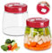 MEYAGOT Fermentador,2PZS 1 Litros Frascos De Fermentación,Frasco De Fermentación De Vidrio,Fermentacion Frascos De Vidrio Con Tapa Para Fermentación,Kimchi,Chucrut