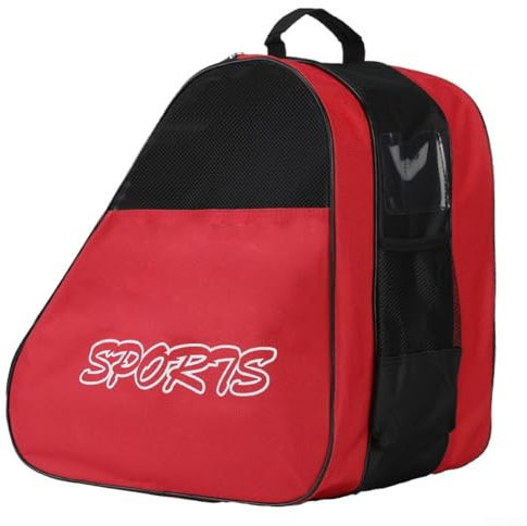 EpheyFIF Schlittschuhtasche für Herren und Damen, Rollschuh-Tragetasche, Oxford-Tuch, verstellbarer Gurt (rot)