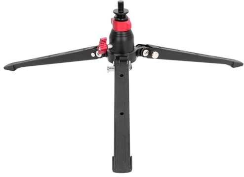 Mini Treppiede per Fotocamera, Mini Treppiede da Tavolo, Supporto per Treppiede da Tavolo in Alluminio Foro per Vite da 3/8 Pollici, Carico Fino a 10 Kg per Monopiedi per