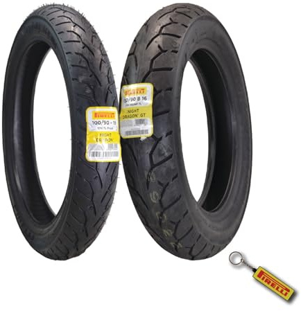 Pirelli Night Dragon 100/90-19 M/C 57H TL Cruiser Motorcycle Front Tire - Superior Traction & Handling for High-Performance Cruisers w/Keychain (100/90-19 & 130/90B16)