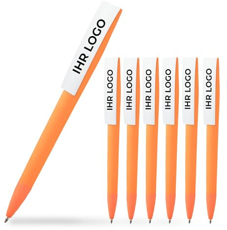 Cimpress Penna a Sfera Personalizzata Stampata con Logo o Immagine - Ideale per Eventi, Scuole o Uso Aziendale, con Inchiostro Nero - Disponibile in Confezioni da 25, 50 o 100(25 unità, Arancia)