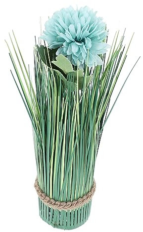 IMIKEYA Di Grano Supporto Di Cipolla Piante Artificiali Aria Arbusti Artificiali Vegetazione Artificiale Per Esterni Impianto In Vaso In PVC Sky-Blue