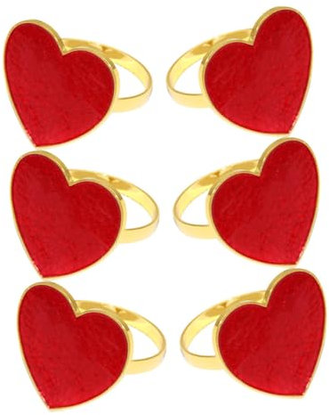 Ciieeo 6 Stücke Herz Serviettenringe Form Cocktail Serviettenhalter für Hochzeit Party Dekorationen