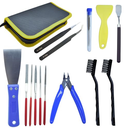 YIRGJERON 3D Printer Maintenance Tool Kit, 24pcs Set with Nozzle Cleaning Tools, Wire Cutters, Scrapers and Carrying Case Diamond Files, Tweezers for 3D Printer, Model Building