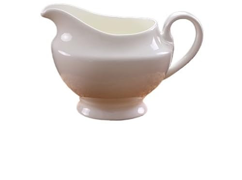 Såskanna Vit keramiksåsbåt 10,1 oz Liten gräddkanna Porslinsservering Sirapskanna, Mjölk Kaffe Gräddkanna Dispenserkanna for tesalladsdressing Såsbåt(Vit)
