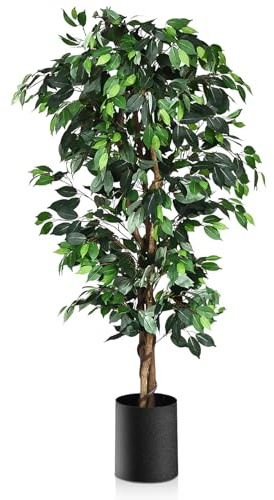SOARS Kunstpflanze, Künstlicher Ficusbaum 180 cm, Zimmerpflanze im Topf | Kunstbaum groß, Dekopflanze für Hausgarten, Wohnzimmer & Büro