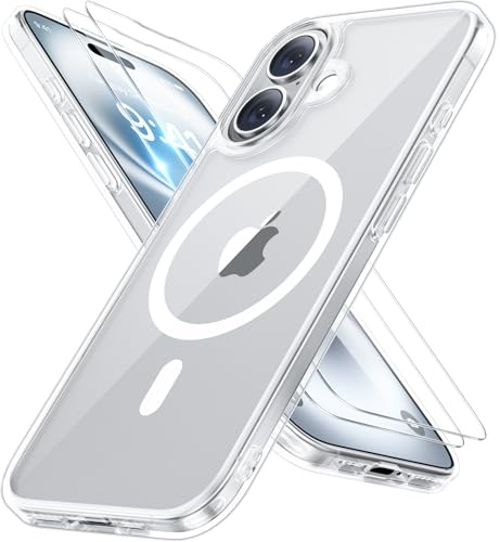 Miracase für iPhone 16 Hülle mit Magsafe & 2 9H+ Panzerglas, Klar | [TOP Militärschutz & Magnetkraft] Stoßfest Kratzfest mit Samtiger Haptik Extrem Langlebig Handyhülle für iPhone 16 6,1