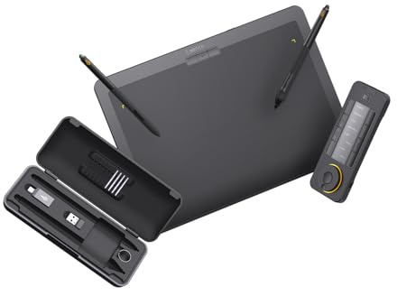 Xencelabs Pen Tablet Medium Bundle v2 Professionelles Grafiktablett 12 Zoll für Profi Kreative Zeichentablett mit 2 Batteriefreien Stiften und Quick Keys