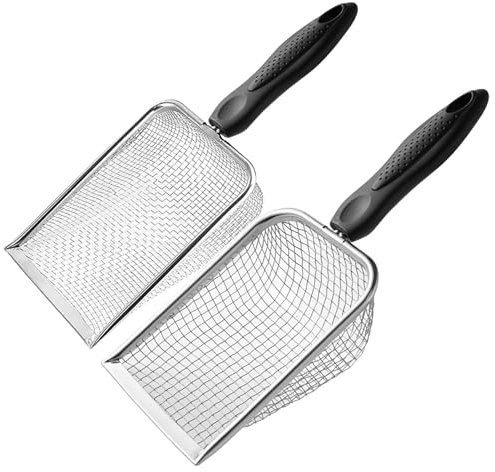 Soil Sieve Set with Handle – 2PCS Garden Sieve for Soil and Stones with 3.8mm/5mm Mesh Dirt Compost Sifter Trowel for Gardening – Rock Sieve & Sand Sieve Trowel Tool – Garden Riddle Kit