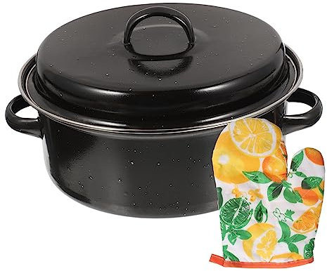 BEBEMOKO Convenient Roasting Pot Household Cooking Pot Pan Roasting Lid Cooking Supply Random Style