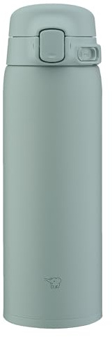 Zojirushi Thermal Mug SU-BA48-GM, Dishwasher-safe, One-piece Cap, Lightweight and Compact, Vacuum Insulation, Warm and Cold Drinks, One-Touch Open (Green, 480 ml)