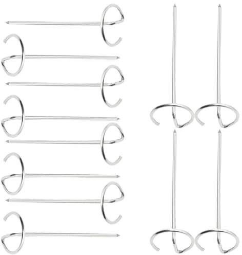Veemoon Lot de 12 Brochettes en Acier Inoxydable pour Barbecue et Friteuse à Air, Brochettes sur Pied Multifonctions pour Grillades de Viande, Légumes et Fruits, Accessoires