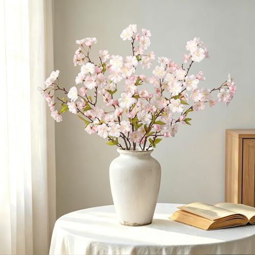 Flores artificiales SOMYTING, ramas de cerezo en flor, 90 cm, flores artificiales, flores de primavera, ramas artificiales, decoración de primavera, flores de seda para el hogar, mesa, boda, oficina
