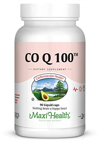 Maxi Health COQ10 100mg Capsules – 100mg Coenzyme Q10 for Heart & Energy Support – Kosher Certified CO Q 10 Supplement – Non-GMO and Gluten-Free Heart Health Supplements - 90 Liquid Capsules