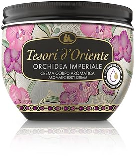 Tesori d'Oriente - Crema Corpo Profumata Orchidea Imperiale, Texture Leggera Nutriente e Idratante per la Pelle, Note Floreali, Azione Illuminante ed Emolliente, 300ml