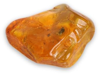 Budawi® Echter Bernstein Trommelstein | ca. 30 mm Länge | fossiles Harz Naturprodukt | Honig- oder cognacfarbend | inkl. Echtheitszertifikat & Organzasäckchen