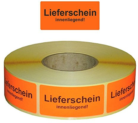Warnetiketten/Versandetiketten Lieferschein innenliegend auf Rolle - 30 x 62 mm - 1.000 Stück