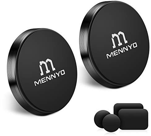 MENNYO Calamita per Cellulare Auto, Set di 2 Supporto Telefono Auto con Placche Metallo Incollato al Cruscotto | Wall Supporti Cellulari Auto Compatibile con iPhone Samsung Galaxy/Note Huawei ecc.