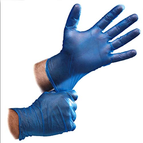 Guantes de vinilo sin polvo de un solo uso, L, azul