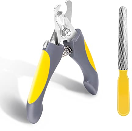 Nobleza Profi Krallenschere für Hunde & Katzen Mit Nagelfeile Edelstahl, Krallenzange Groß Hund, Nagelschere Kaninchen, Schneider für Haustiere Nagelknipser Mit Sicherheitsschutz