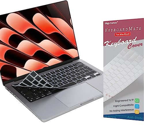Digi-Tatoo Ultra Dünn Tastaturschutz Kompatibel für 2026 MacBook Neo, 2026~2022 MacBook Pro 14/16 und 2026~2022 MacBook Air 13/15 M5 M4 M3 M2 Pro Max, (EU-Layout) Ultradünne Tastaturabdeckun