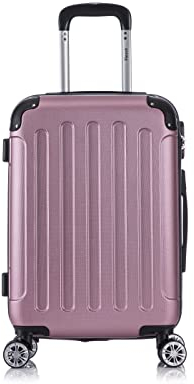 Flexot® Flex-2045 Handgepäck Kabinentrolley Koffer (16 Farben zur Auswahl) Zwillingsrollen Reisekoffer Bordcase Koffer Trolley Hartschale (M, Rosa)