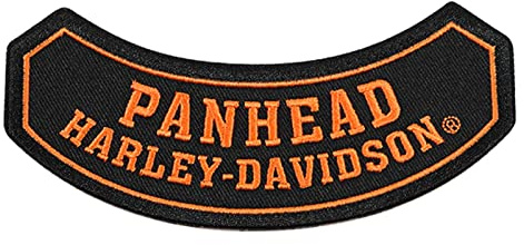Harley-Davidson 5 in. Embroidered Panhead Rocker Emblem Sew-On Patch - Black