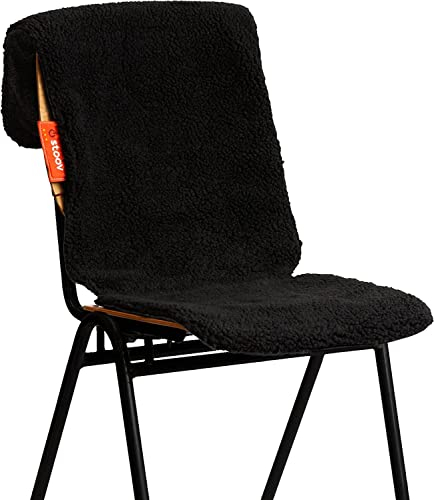 STOOV Big Hug - Kabellose Wärmedecke - Infrarot mit Abschaltautomatik - 3 bis 6 Stunden wärme - 40x110 cm - Wollig Schwarz