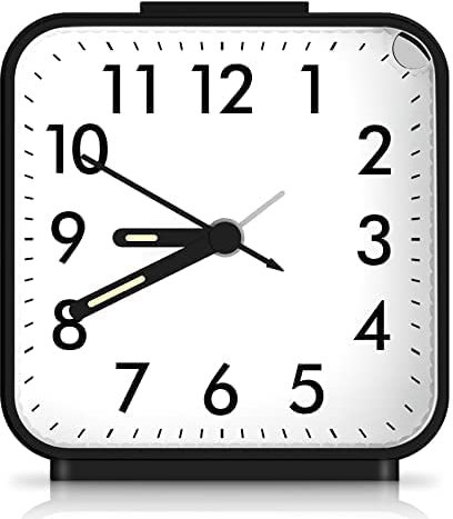 Ankilo NEW Alarm Clocks Bedside, Silent Non Ticking Small Clock, Travel Alarm Clock with Snooze & Light, Battery Operated for Bedroom, Office, Desk, Best Gift for Christmas