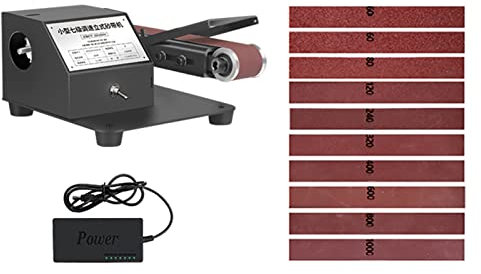 Mini levigatrice a nastro verticale e orizzontale da 250 W, rettificatrice elettrica, lucidatura, smerigliatrice, smerigliatrice, smerigliatrice, piccola macchina a nastro sabbia, 7 regolazione della