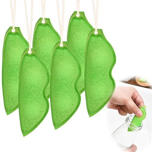 SDALU Magic Beans Bottle Cleaner, Reuseable Bean Bottle Cleaning Sponge, Heat Resistance Bottle Sponge for Internal Cleaning of Small Mouth (6PCS)