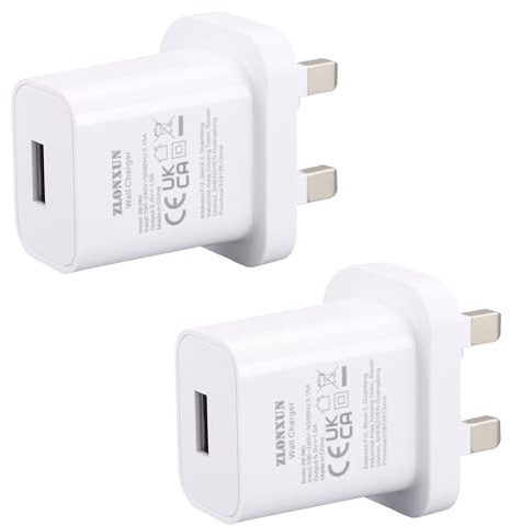 USB Charger Plug 5V 1A USB Plug Power Adapter for Smart Watch,Toothbrush,Headset,Bracelet,Toys,Mp4 (2-Pack)