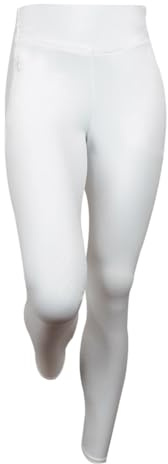 e EQUITYUM, Leggings da Equitazione Maris Donna, Alta qualità, Materiali Elastici e Resistenti, Full Grip, Confortevoli e Efficienti, Design Italiano (S, Bianco)