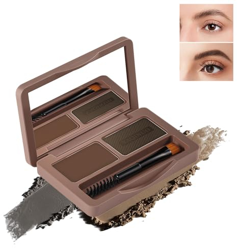 AFEION Augenbrauen Palette 2 In 1, Augenbrauenpuder, Wasserdichtes Augenbrauen Gel, 2 Braun-Töne, Einfach Zu Färben, Langlebig