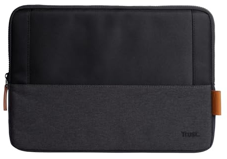 Trust Lisboa Custodia PC 13.3, Borsa Porta PC Donna Uomo Viaggio, Nero | Realizzato in Plastica Riciclata, per Computer Portatile Università Lavoro Ufficio MacBook HP Dell Asus Lenovo