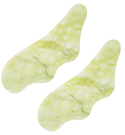 FRCOLOR 2 Stück Massagebrett Aus Natürlichem Jade Schabeplatte Für Gesicht Körper Glatte Langlebige Massagewerkzeuge Zur Hautpflege Wellness Tool Für Frauen Und Entspannung