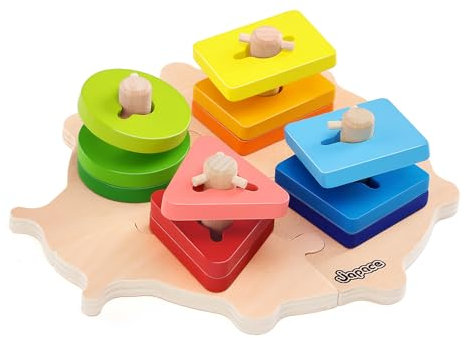 Montessori Spielzeug ab 1 2 3 Jahre, Holz Sortier & Stapelspielzeug Motorikspielzeug Baby Aktivitäts Entwicklungsspielzeug Sortierspiel, Kinderspielzeug Lernspielzeug Steckpuzzle