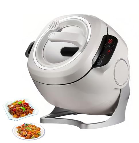 Machine de Cuisson Automatique 2000 W, marmite multifonctionnelle avec 3 Vitesses et capacité de 6 L, Rotation Automatique à 360 °, avec écran Tactile Intelligent, pour Sauter, ragoût, Cuisiner