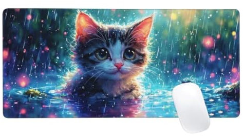 Dessin Animé Tapis de Souris XXL 1600x800, Tapis de Souris Mignon, Tapis Souris Clavier et Bureau, Étendu Tapis de Souris Gamer, Lavable Surface Lisse, Base Antidérapante, Améliorer Précision Z2-784
