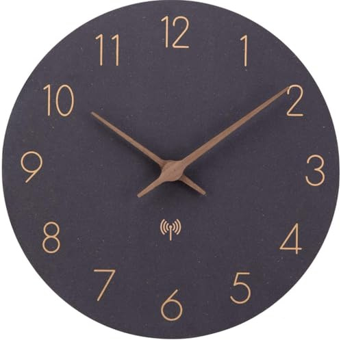 ACCSHINE Wanduhr Funk MDF Holz Wanduhr Ohne Tickgeräusche 25cm | Funkwanduhr Lautlos Wanduhren Funkuhren Quarz Batterie Einfach zu Lesen für Wohnzimmer Küche Schlafzimmer Büro Schule